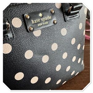 NWOT-Kate Spade Dome Bag w/ Matching Wallet! Black w/ Tannish Pink Polka Dots